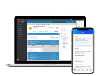 Infor CRM on laptop and phone