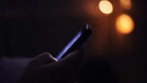 Cell phone in darkness
